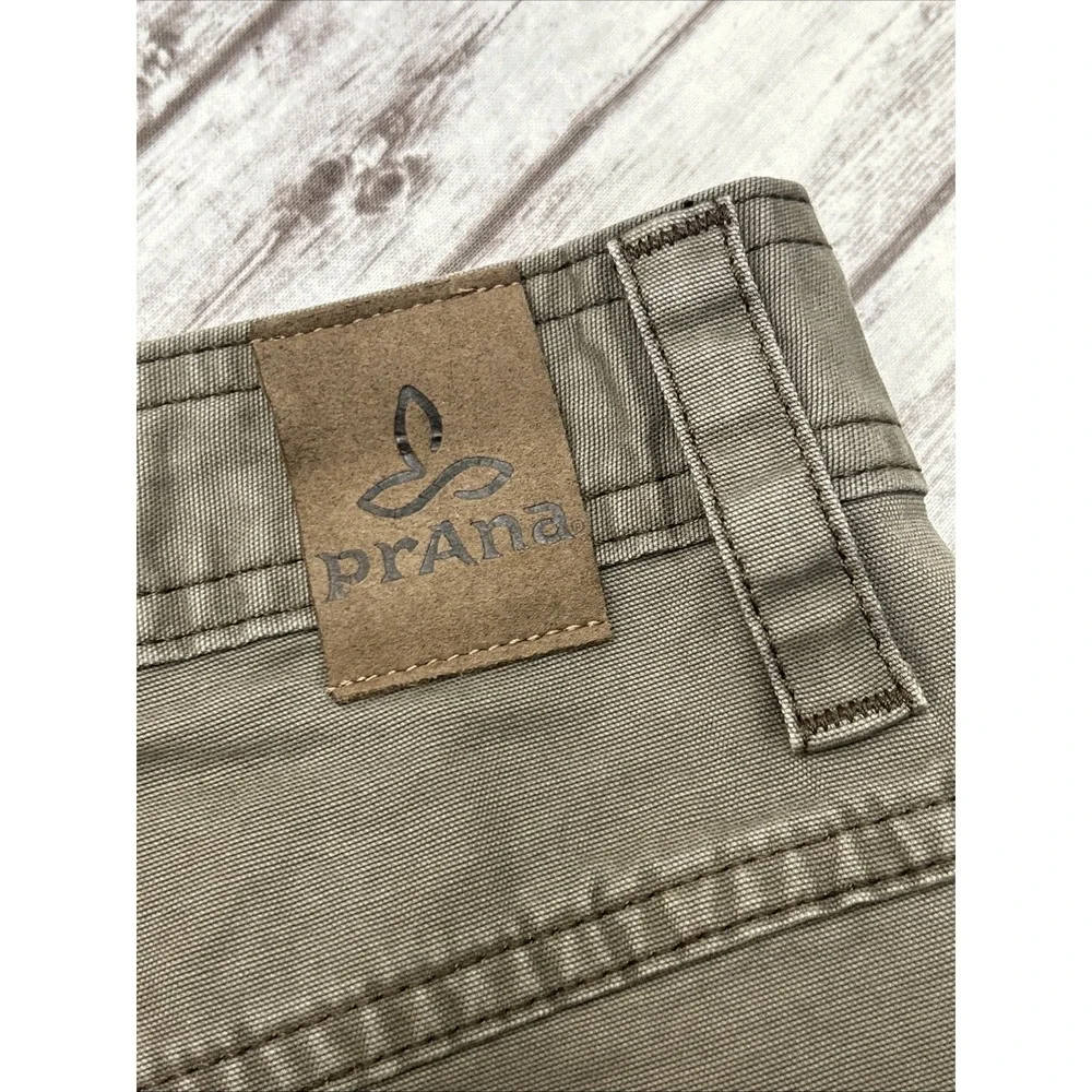 PrAna Pants Men 36x32 Brown Canvas Workwear Straight Leg Utility Hiking Outdoors